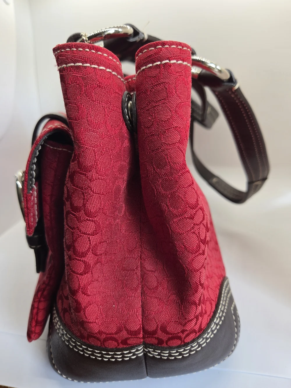 Coach Red Signature Canvas Pocket Tote, With Dust Bag, Perfect Condition, Y2K